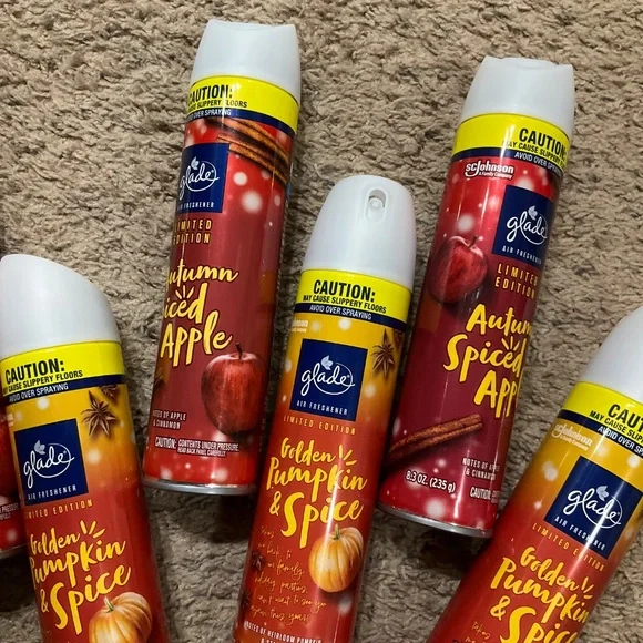 6-Glade Aerosol Room Spray Air Freshener  Limited Edition Spiced Apple & Pumpkin - Picture 4 of 4
